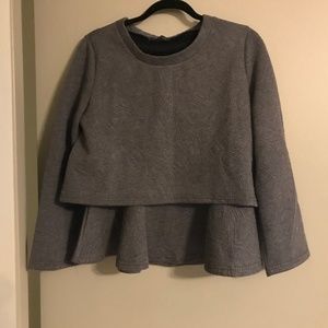 Cropped Sweatshirt and Skirt Set